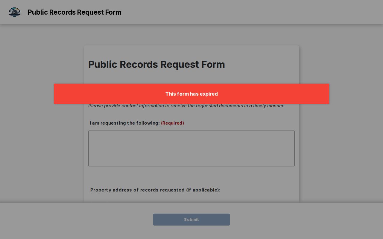 Tustin people search public records request form