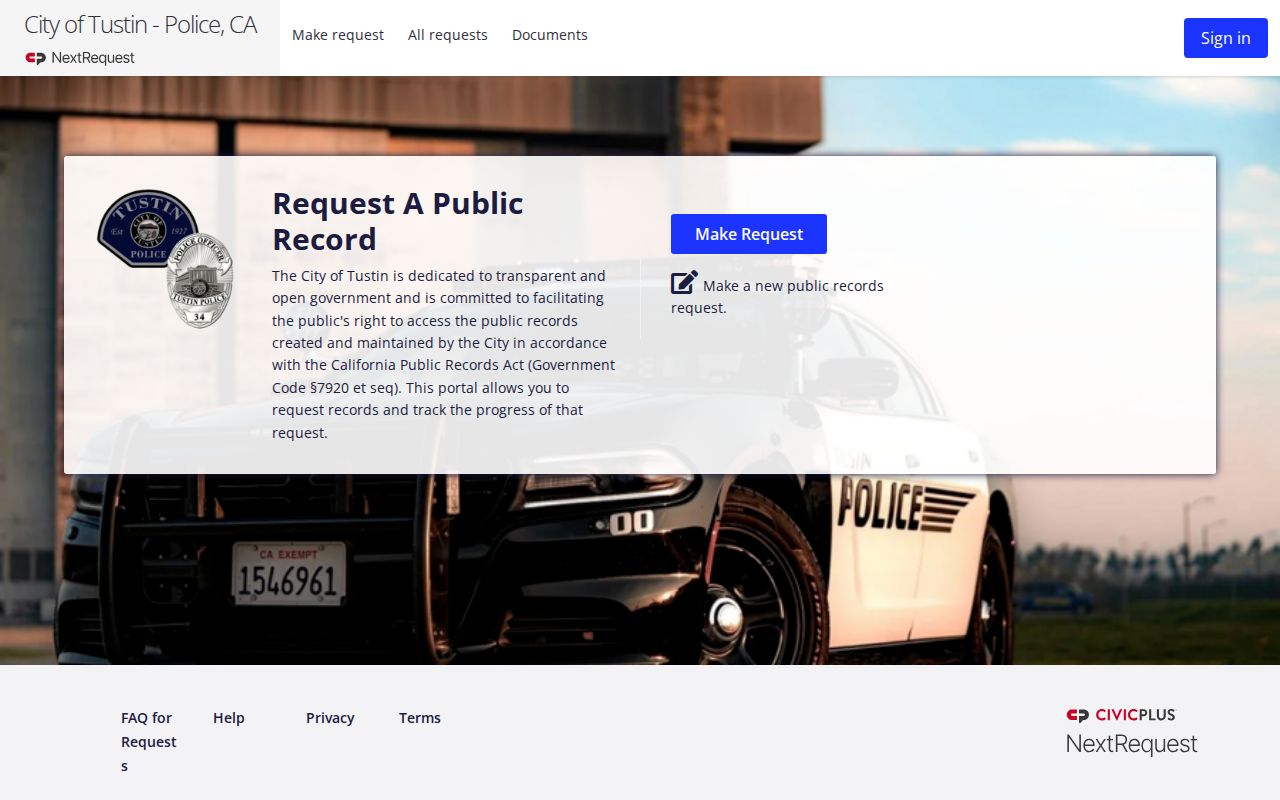 Tustin people search through police records requests